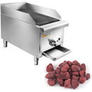 HOCCOT 12”  Gas Countertop Radiant Lava Rock Charbroiler - 28,000 BTU