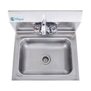 Wall Mounted Hand Sink with Faucet and Backsplash -17" x 15"