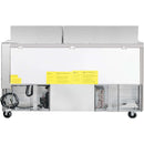 BLUELINETECH Commercial Refrigerator 72" W Sandwich & Salad Prep Table 22.3 cu.ft Stainless Steel undercounter refrigerators 3 Solid Door,30 Pans For Restaurant,Bar, Shop, etc