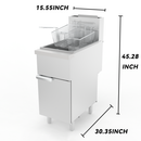 Commercial Gas Deep Fryer, Stainless Steel Free Standing Floor Frye with Baskets 4 Tube 120000 BTU 50LB for Restaurants