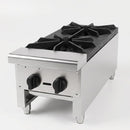 Commercial Gas Stove with 2 Burners, Propane and Natural Gas Countertop Cooking Stove Range, Stainless Steel Gas Hot Plate, Commercial Cooking Equipment for Restaurant, 56,000 BTU
