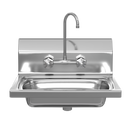 Aplancee Stainless Steel Sink with Faucet,Commercial Wall Mounted Hand Sink for Washing, Restaurant, Kitchen, Outdoor and Home Use, 17 x 15 Inches