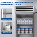 KICHKING 17.2 Cu.Ft Reach-in Refrigerator, Stainless Steel Single Door 33℉-40℉ Commercial Upright Refrigerator for Restaurant, Cafe, Bar, Garage