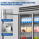 KICHKING 41.9 Cu.Ft Reach-in Refrigerator, Stainless Steel Single Door 33℉-40℉ Commercial Upright Refrigerator for Restaurant, Cafe, Bar, Garage