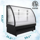 BLUELINETECH 10.3 Cu.Ft Commercial Countertop Refrigerator, Display Refrigerator,Display Cake Pastry or flower with LED Lighting Automatic Defrosting Air-cooling, ETL Certified