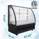 BLUELINETECH 8.3 Cu.Ft Commercial Countertop Refrigerator, Display Refrigerator,Display Cake Pastry or flower with LED Lighting Automatic Defrosting Air-cooling, ETL Certified