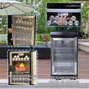 46-Inch 4-Burner 72000 BTU Deluxe Stainless Steel Gas Outdoor Kitchen Bar Barbecue Island Grill + Wine Cooler Compact Refrigerator + Rotisserie kit + Granite Countertops
