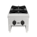 Commercial Gas Stove with 2 Burners, Propane and Natural Gas Countertop Cooking Stove Range, Stainless Steel Gas Hot Plate, Commercial Cooking Equipment for Restaurant, 56,000 BTU