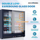 7.4 Cu.Ft Back Bar Cooler 35.4" W Glass Sliding Door Bar Fridge With LED Lighting