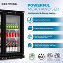 11.4 Cu.Ft Back Bar Cooler 53.2" W Glass Door Bar Fridge With LED Lighting
