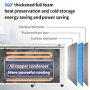 BLUELINETECH Commercial Refrigerator, 72" Worktop Undercounter Refrigerator,21.8 Cu.Ft Stainless Steel Refrigerator, ETL Approved,3 Door Worktop Fridge with lock for Restaurant, Bar, Diner