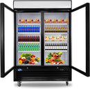 49 Cu. Ft Merchandiser Refrigerator Glass Door Commercial Beverage Refrigerators With LED Light Box
