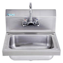 Wall Mounted Hand Sink with Faucet and Backsplash -17" x 15"