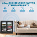 7.4 Cu.Ft Back Bar Cooler 35.4" W Glass Sliding Door Bar Fridge With LED Lighting