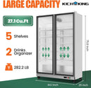 27.1 Cu.Ft Full Screen Glass Merchandiser Refrigerator Commercial Beverage Refrigerators Display Drink Fridge