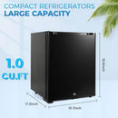 Mini Fridge for Bedroom, 1.07 cu.ft 110V Quiet Fridge with Lock, Small Silent Compact Refrigerator for Dorm RV Hotel Office, Noise Absorption, Black
