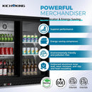 11.4 Cu.Ft Back Bar Cooler 53.2" W Glass Sliding Door Bar Fridge With LED Lighting