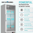 11.6 Cu.Ft Merchandiser Refrigerator Commercial Beverage Refrigerators Low-E Glass Door Display Drink Fridge
