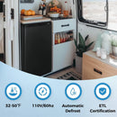 Mini Fridge for Bedroom, 1.78 cu.ft 110V Quiet Fridge with Lock, Small Silent Compact Refrigerator for Dorm RV Hotel Office, Noise Absorption, Black