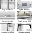 BLUELINETECH Commercial Refrigerator 72" W Sandwich & Salad Prep Table 22.3 cu.ft Stainless Steel undercounter refrigerators 3 Solid Door,30 Pans For Restaurant,Bar, Shop, etc