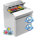 27" W Sandwich/Salad Prep Table With 1 Door Refrigerator Base | 7.2 Cu.Ft. & 8 Pans