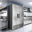 54"W Solid Door Reach-In Freezer 49 Cu.Ft Commercial Stainless Steel Upright Freezer With LED Lighting