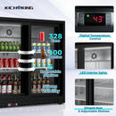 11.4 Cu.Ft Back Bar Cooler 53.2" W Glass Sliding Door Bar Fridge With LED Lighting