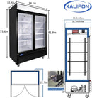 49 Cu. Ft Merchandiser Refrigerator Glass Door Commercial Beverage Refrigerators With LED Light Box