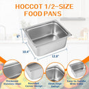 Half Size Hotel Pan 6 Packs, 6" Deep 304 Stainless Steel Steam Table Pan