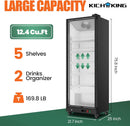 12.4 Cu.Ft Full Screen Glass Merchandiser Refrigerator Commercial Beverage Refrigerators Display Drink Fridge