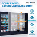 11.4 Cu.Ft Back Bar Cooler 53.2" W Glass Sliding Door Bar Fridge With LED Lighting