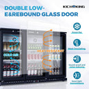 11.4 Cu.Ft Back Bar Cooler 53.2" W Glass Door Bar Fridge With LED Lighting