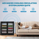 7.4 Cu.Ft Back Bar Cooler 35.4" W Glass Door Bar Fridge With LED Lighting