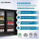 7.4 Cu.Ft Back Bar Cooler 35.4" W Glass Sliding Door Bar Fridge With LED Lighting