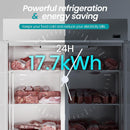 54"W Solid Door Reach-In Freezer 49 Cu.Ft Commercial Stainless Steel Upright Freezer With LED Lighting