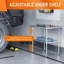 HOCCOT 24" X 36" Stainless Steel Prep & Work Table with Adjustable Shelf, with Wheels