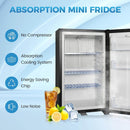 Mini Fridge for Bedroom, 1.78 cu.ft 110V Quiet Fridge with Lock, Small Silent Compact Refrigerator for Dorm RV Hotel Office, Noise Absorption, Black