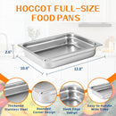 Half Size Hotel Pan 6 Packs, 2.6" Deep 304 Stainless Steel Steam Table Pan