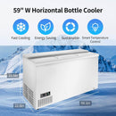 BLUELINETECH Commercial Horizontal Bottle Cooler, 14.61 Cubic Feet Do-it-yourself Commercial Horizontal Bottle Cooler with LED Thermostat, Auto Defrost, for Beer