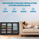 11.4 Cu.Ft Back Bar Cooler 53.2" W Glass Sliding Door Bar Fridge With LED Lighting
