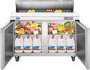 48" W Sandwich/Salad Prep Table With 2 Door Refrigerator Base | 12.9 Cu.Ft. & 18 Pans