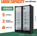 37.8 Cu.Ft Full Screen Glass Merchandiser Refrigerator Commercial Beverage Refrigerators Display Drink Fridge