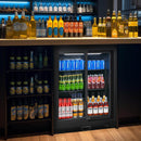 Bluelinecool Beverage Refrigerators Back Bar Cooler，2 Glass Sliding doors 7.4 cu.ft Mini Fridge Cooler Adjustable Shelves & Digital Temperature Display for Various drinks, wine, beer