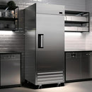 27"W Solid Door Reach-In Freezer 23 Cu.Ft Commercial Stainless Steel Upright Freezer With LED Lighting