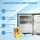 Mini Fridge for Bedroom, 1.07 cu.ft 110V Quiet Fridge with Lock, Small Silent Compact Refrigerator for Dorm RV Hotel Office, Noise Absorption, Black