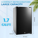 Mini Fridge for Bedroom, 1.78 cu.ft 110V Quiet Fridge with Lock, Small Silent Compact Refrigerator for Dorm RV Hotel Office, Noise Absorption, Black