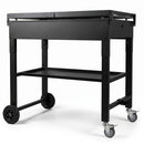 Commercial Griddle on Cart, 36" Heavy Duty Manual Flat Top Griddle, Outdoor Cooking Station with Side Shelves, Steel LPG Gas Griddle, 4-Burners Restaurant Portable Grill - 60,000 BTU