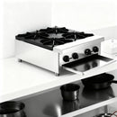 Commercial Gas Stove with 4 Burners, Propane and Natural Gas Countertop Cooking Stove Range, Stainless Steel Gas Hot Plate, Commercial Cooking Equipment for Restaurant, 112,000 BTU