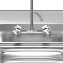 Aplancee Stainless Steel Sink with Faucet,Commercial Wall Mounted Hand Sink for Washing, Restaurant, Kitchen, Outdoor and Home Use, 17 x 15 Inches