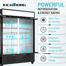 34.6 Cu. Ft Merchandiser Refrigerator Glass Door Commercial Beverage Refrigerators With LED Light Box